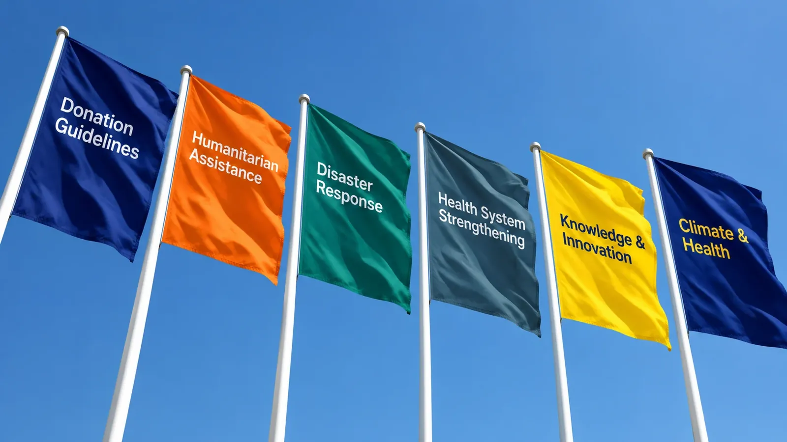 Flags for the six PQMD Pillars